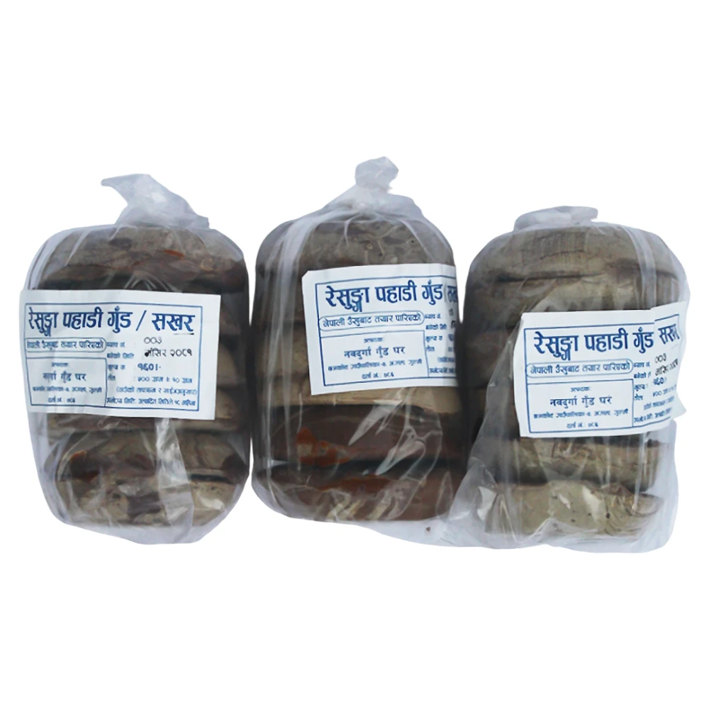 Product photo of Resunga Pahadi Gud (रेसुङ्गा पहाडी गुड / सखर)- (500Gm)