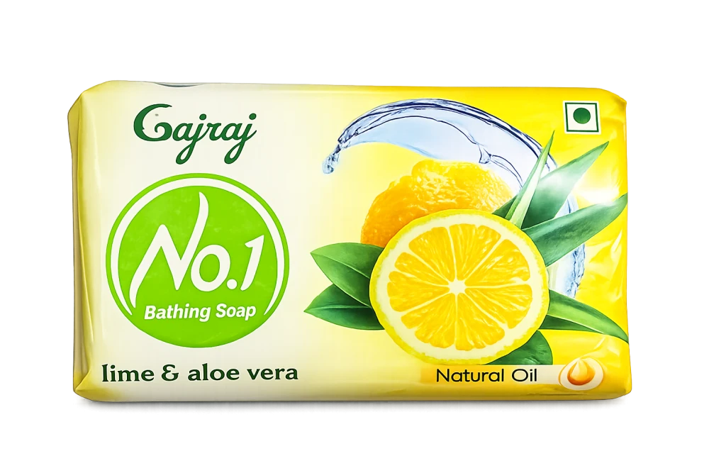 Product photo of Gajraj No.1 Bathing Soap Lime & Aleo vera - 50gm